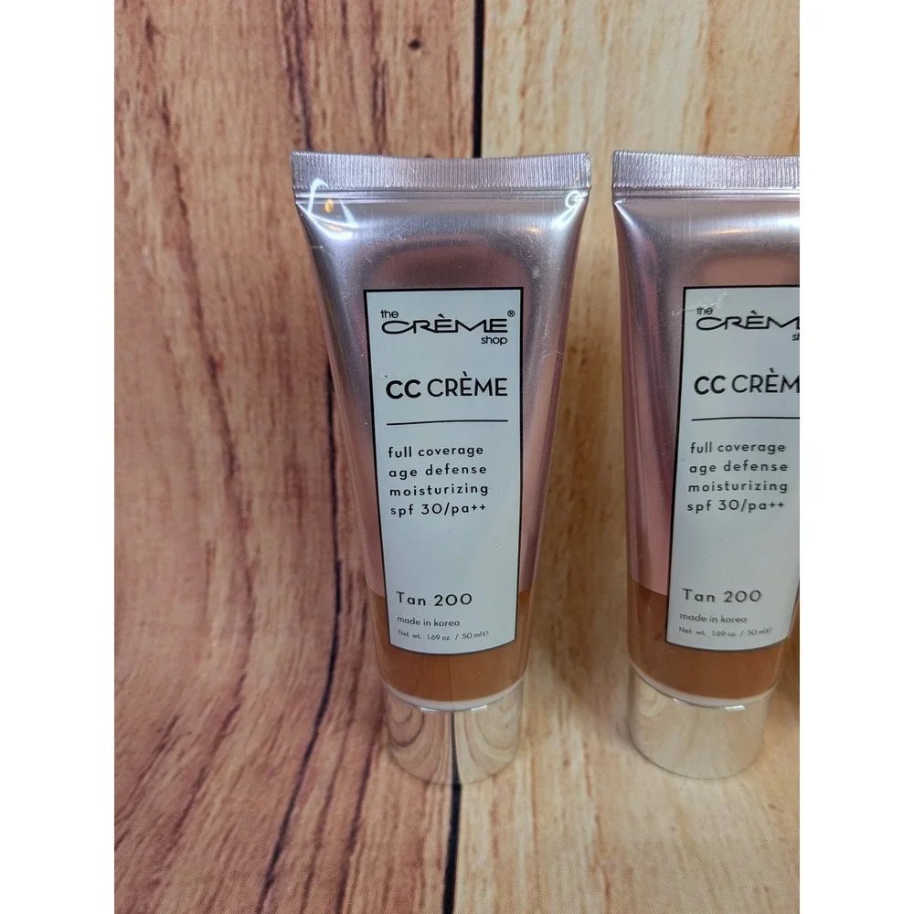 3 PK The Creme Shop CC Creme Tan 200 Full Coverage SPF 30 Moisturizing 1.69 oz